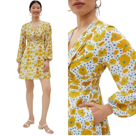 Vera For Anthropologie Buttercup Mini Dress Size XS - Picture 4 of 11